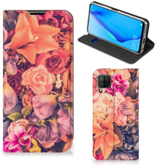 B2Ctelecom Telefoon Hoesje Cadeau voor Moeder Huawei P40 Lite Flipcase Bosje Bloemen