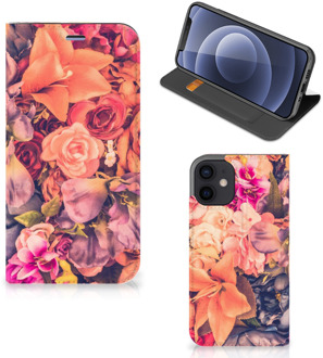 B2Ctelecom Telefoon Hoesje Cadeau voor Moeder iPhone 12 Mini Flipcase Bosje Bloemen