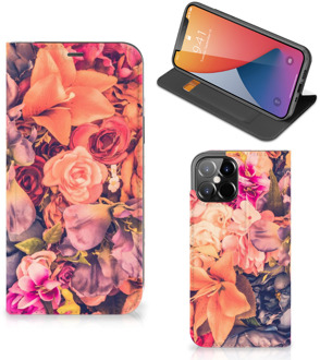 B2Ctelecom Telefoon Hoesje Cadeau voor Moeder iPhone 12 Pro Max Flipcase Bosje Bloemen