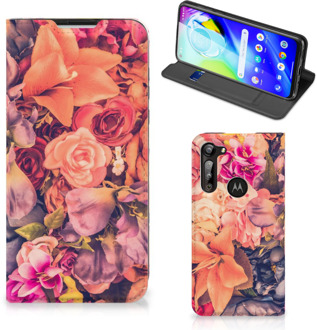 B2Ctelecom Telefoon Hoesje Cadeau voor Moeder Motorola Moto G8 Power Flipcase Bosje Bloemen