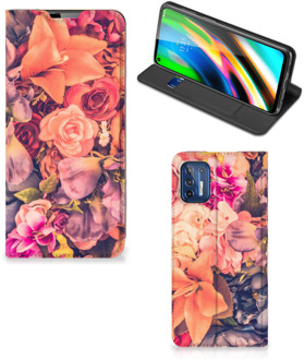 B2Ctelecom Telefoon Hoesje Cadeau voor Moeder Motorola Moto G9 Plus Flipcase Bosje Bloemen