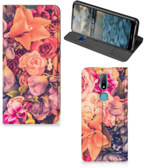 B2Ctelecom Telefoon Hoesje Cadeau voor Moeder Nokia 2.4 Flipcase Bosje Bloemen