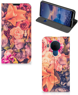 B2Ctelecom Telefoon Hoesje Cadeau voor Moeder Nokia 5.4 Flipcase Bosje Bloemen