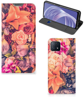 B2Ctelecom Telefoon Hoesje Cadeau voor Moeder OPPO A73 5G Flipcase Bosje Bloemen