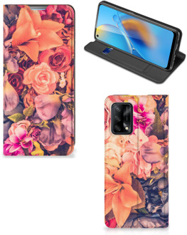 B2Ctelecom Telefoon Hoesje Cadeau voor Moeder OPPO A74 4G Flipcase Bosje Bloemen