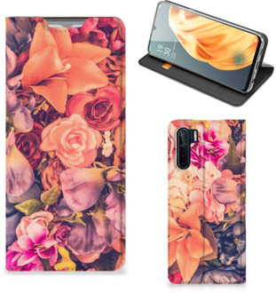 B2Ctelecom Telefoon Hoesje Cadeau voor Moeder OPPO Reno3 | A91 Flipcase Bosje Bloemen