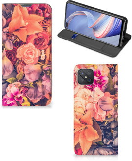 B2Ctelecom Telefoon Hoesje Cadeau voor Moeder OPPO Reno4 Z 5G Flipcase Bosje Bloemen