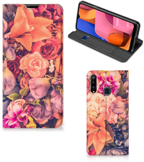 B2Ctelecom Telefoon Hoesje Cadeau voor Moeder Samsung Galaxy A20s Flipcase Bosje Bloemen