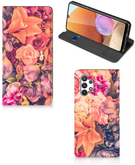 B2Ctelecom Telefoon Hoesje Cadeau voor Moeder Samsung Galaxy A32 4G Flipcase Bosje Bloemen