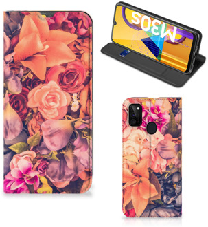 B2Ctelecom Telefoon Hoesje Cadeau voor Moeder Samsung Galaxy M21 Flipcase Bosje Bloemen