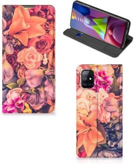 B2Ctelecom Telefoon Hoesje Cadeau voor Moeder Samsung Galaxy M51 Flipcase Bosje Bloemen