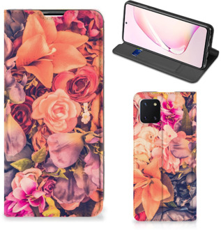 B2Ctelecom Telefoon Hoesje Cadeau voor Moeder Samsung Galaxy Note 10 Lite Flipcase Bosje Bloemen