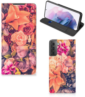 B2Ctelecom Telefoon Hoesje Cadeau voor Moeder Samsung Galaxy S21 Plus Flipcase Bosje Bloemen