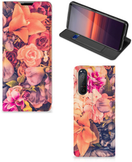 B2Ctelecom Telefoon Hoesje Cadeau voor Moeder Sony Xperia 5 II Flipcase Bosje Bloemen