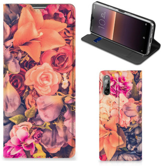 B2Ctelecom Telefoon Hoesje Cadeau voor Moeder Sony Xperia L4 Flipcase Bosje Bloemen