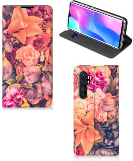 B2Ctelecom Telefoon Hoesje Cadeau voor Moeder Xiaomi Mi Note 10 Lite Flipcase Bosje Bloemen