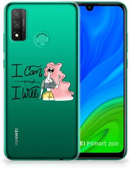 B2Ctelecom Telefoon Hoesje Huawei P Smart 2020 Hoesje met Tekst i Can