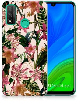 B2Ctelecom Telefoon Hoesje Huawei P Smart 2020 Leuk TPU Back Case Bloemen