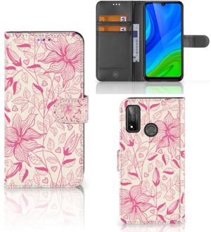 B2Ctelecom Telefoon Hoesje Huawei P Smart 2020 Magnet Case Pink Flowers