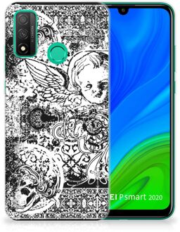 B2Ctelecom Telefoon Hoesje Huawei P Smart 2020 Silicone Back Case Skulls Angel