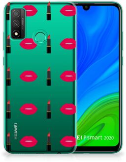 B2Ctelecom Telefoon Hoesje Huawei P Smart 2020 Silicone Hoesje Doorzichtig Lipstick Kiss