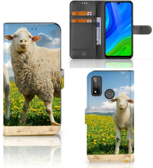 B2Ctelecom Telefoon Hoesje Huawei P Smart 2020 Wallet Book Case met foto Schaap en Lammetje