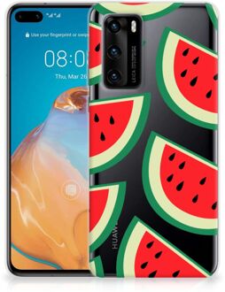 B2Ctelecom Telefoon Hoesje Huawei P40 Hoesje Bumper Doorzichtig Watermelons