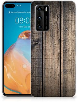 B2Ctelecom Telefoon Hoesje Huawei P40 Leuk TPU Back Cover Steigerhout