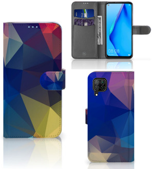 B2Ctelecom Telefoon Hoesje Huawei P40 Lite Bookcase Polygon Dark