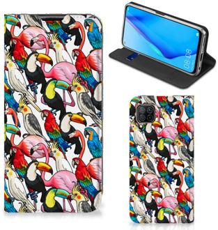 B2Ctelecom Telefoon Hoesje Huawei P40 Lite Bookcover Case Birds