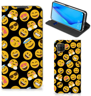 B2Ctelecom Telefoon Hoesje Huawei P40 Lite Flip Cover Emoji