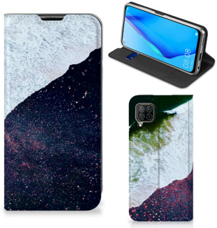 B2Ctelecom Telefoon Hoesje Huawei P40 Lite Flip Cover Sea in Space