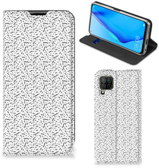 B2Ctelecom Telefoon Hoesje Huawei P40 Lite Flipcase Stripes Dots