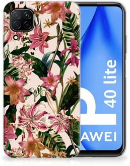 B2Ctelecom Telefoon Hoesje Huawei P40 Lite Leuk TPU Back Case Bloemen