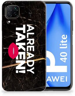 B2Ctelecom Telefoon Hoesje Huawei P40 Lite Leuk TPU Back Cover Already Taken Black