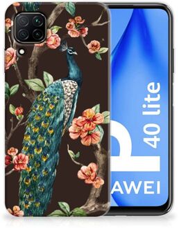 B2Ctelecom Telefoon Hoesje Huawei P40 Lite Siliconen Back Cover Pauw met Bloemen