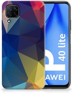 B2Ctelecom Telefoon Hoesje Huawei P40 Lite Siliconen Back Cover Polygon Dark