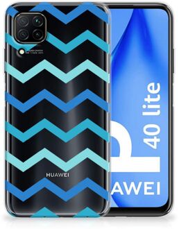 B2Ctelecom Telefoon Hoesje Huawei P40 Lite Siliconen Back Cover Zigzag Blauw