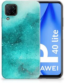 B2Ctelecom Telefoon Hoesje Huawei P40 Lite Siliconen Hoesje Painting Blue