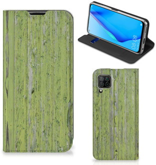 B2Ctelecom Telefoon Hoesje Huawei P40 Lite Wallet Case Green Wood