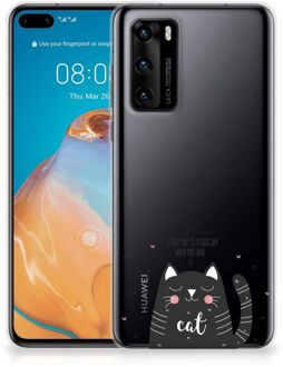 B2Ctelecom Telefoon Hoesje Huawei P40 Mobiel Case Cat Good Day