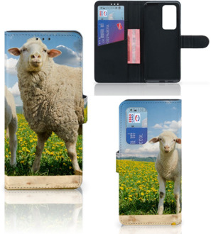 B2Ctelecom Telefoon Hoesje Huawei P40 Pro Book Wallet Case met foto Schaap en Lammetje