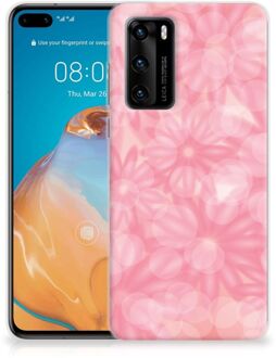 B2Ctelecom Telefoon Hoesje Huawei P40 Silicone Back Case Lente Bloemen