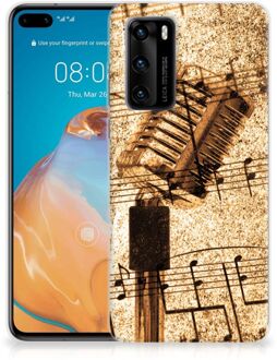 B2Ctelecom Telefoon Hoesje Huawei P40 Siliconen Hoesje met Naam Bladmuziek