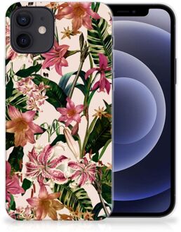 B2Ctelecom Telefoon Hoesje iPhone 12 | 12 Pro (6.1") Leuk TPU Back Case Bloemen