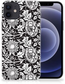 B2Ctelecom Telefoon Hoesje iPhone 12 | 12 Pro (6.1") Mobiel Case Zwart Bloemen