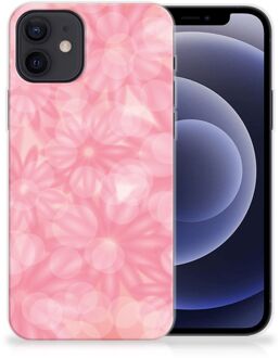 B2Ctelecom Telefoon Hoesje iPhone 12 | 12 Pro (6.1") Silicone Back Case Lente Bloemen