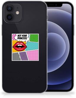 B2Ctelecom Telefoon Hoesje iPhone 12 | 12 Pro (6.1") Silicone Back Case Popart Princess