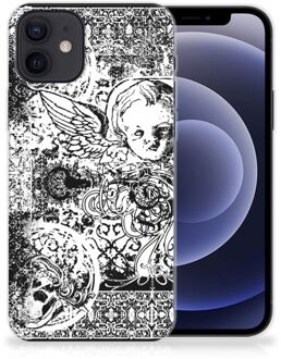 B2Ctelecom Telefoon Hoesje iPhone 12 | 12 Pro (6.1") Silicone Back Case Skulls Angel