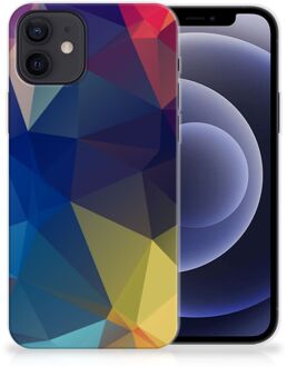 B2Ctelecom Telefoon Hoesje iPhone 12 | 12 Pro (6.1") Siliconen Back Cover Polygon Dark